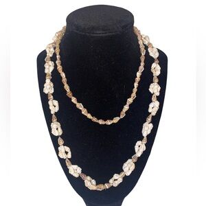 SHELL AND BEAD Necklace VINTAGE Approximately 40”
